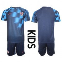 Fotballdrakt Barn Kroatia Bortedraktsett VM 2022 Kortermet (+ Korte bukser)